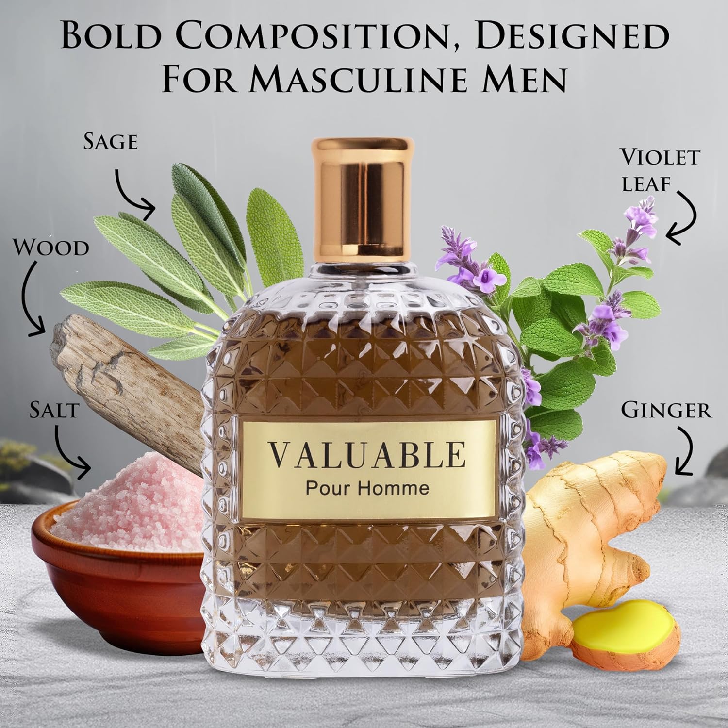 Valuable Pour Homme Cologne for Men 3.4 oz - Bold Masculine Vetiver Scent | NovoGlow