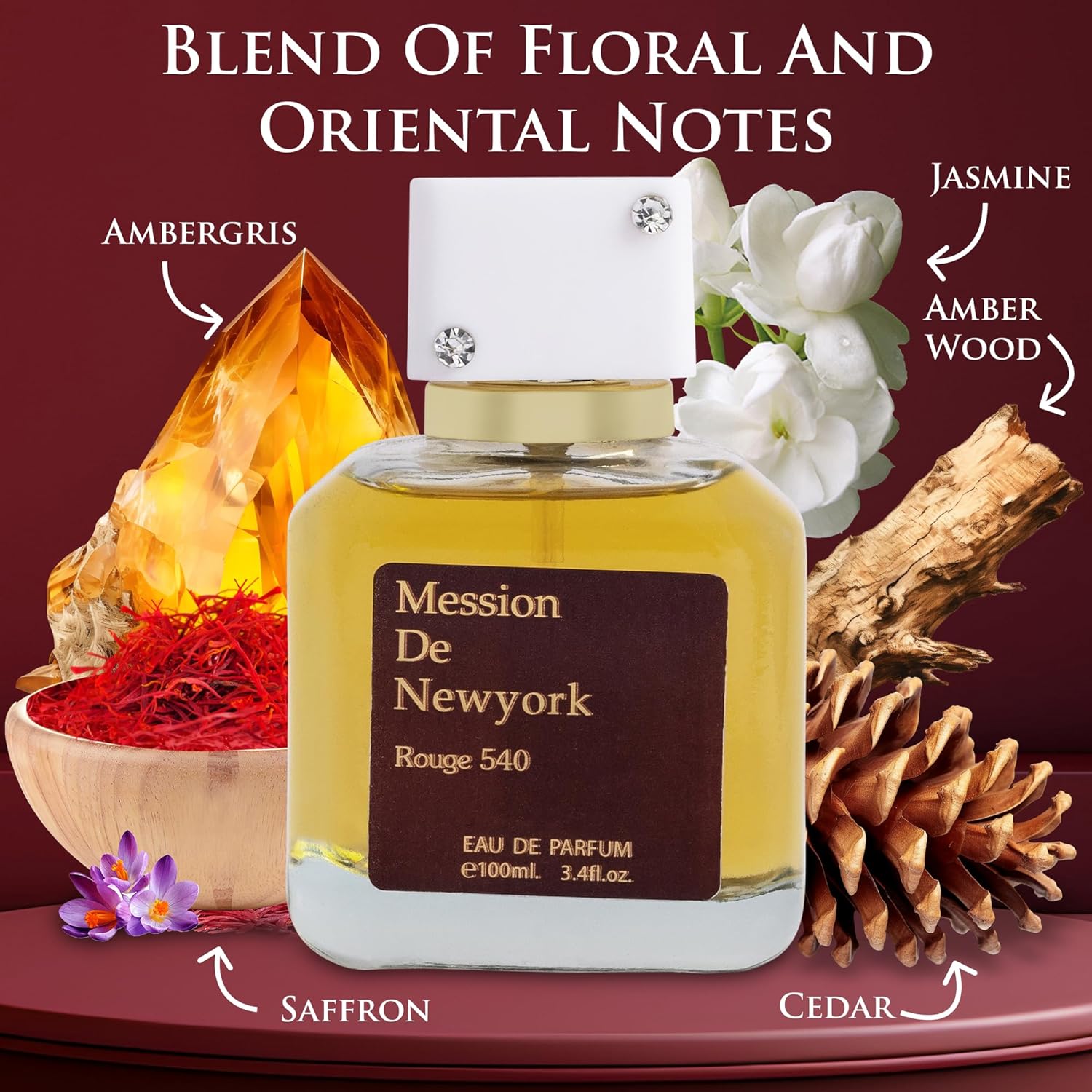 Mession De New York Rouge 540 Unisex Perfume 3.4 oz - Warm & Spicy Perfume Long - Lasting Luxury Fragrance | NovoGlow