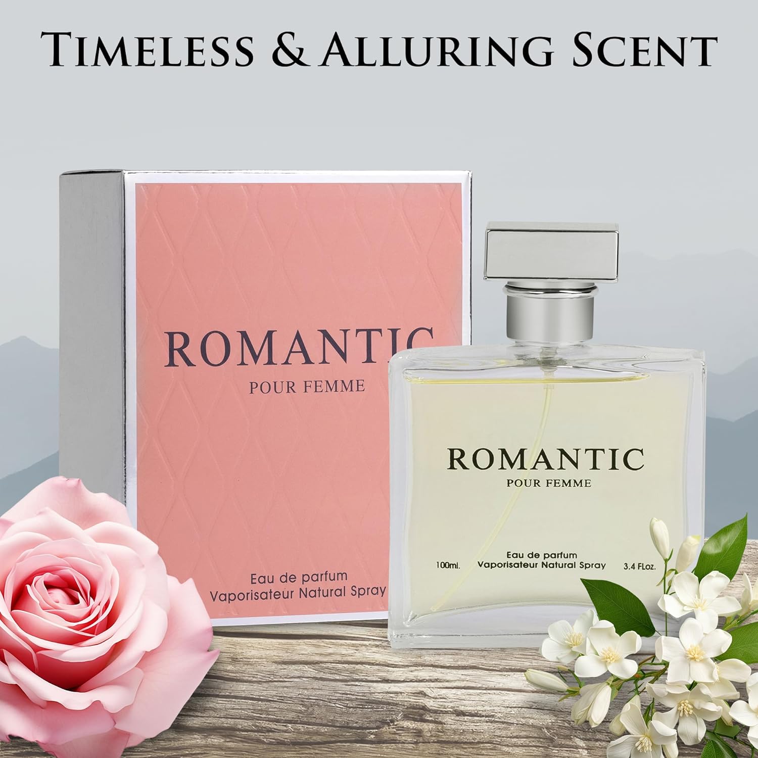 Romantic Pour Femme Perfume for Women 3.4 oz -  Clean, Fresh & Floral Scent | NovoGlow