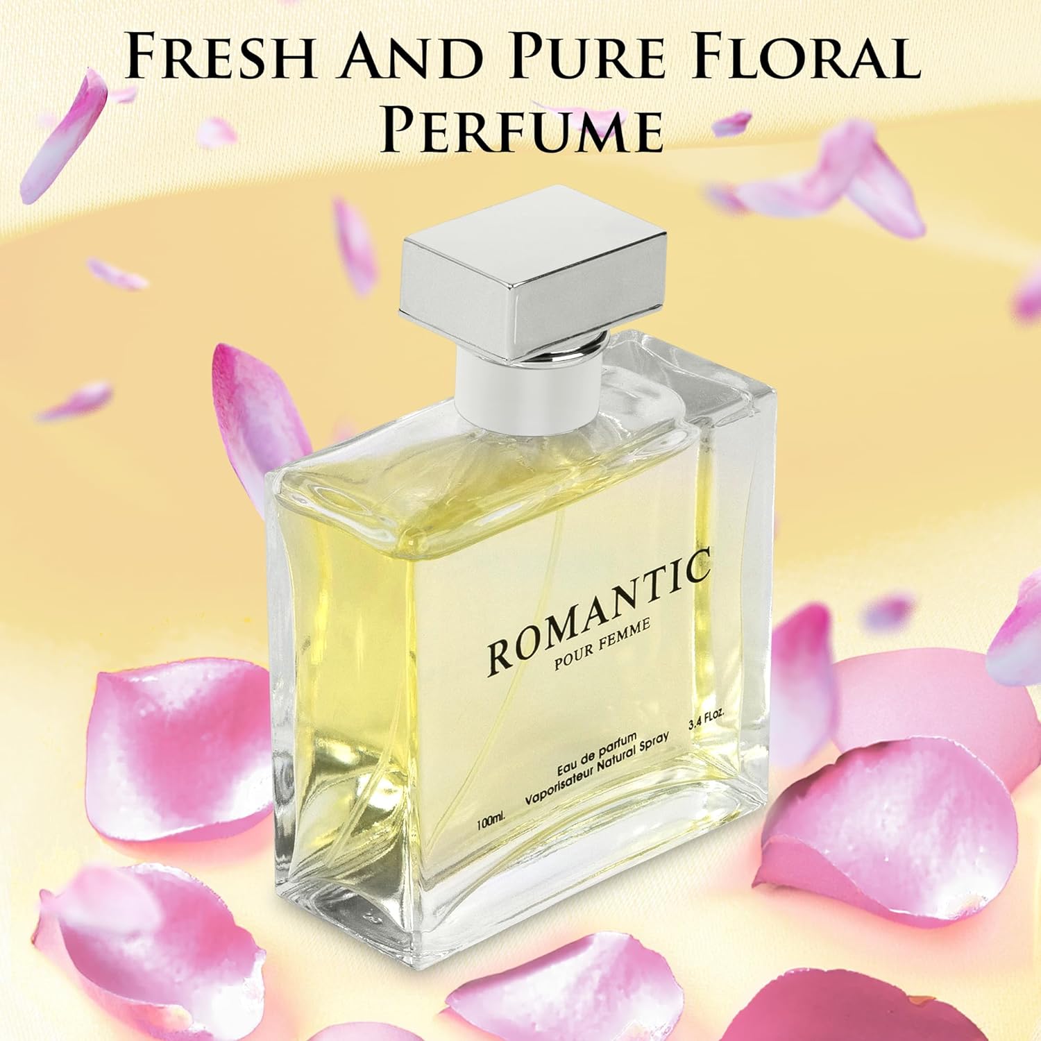 Romantic Pour Femme Perfume for Women 3.4 oz -  Clean, Fresh & Floral Scent | NovoGlow