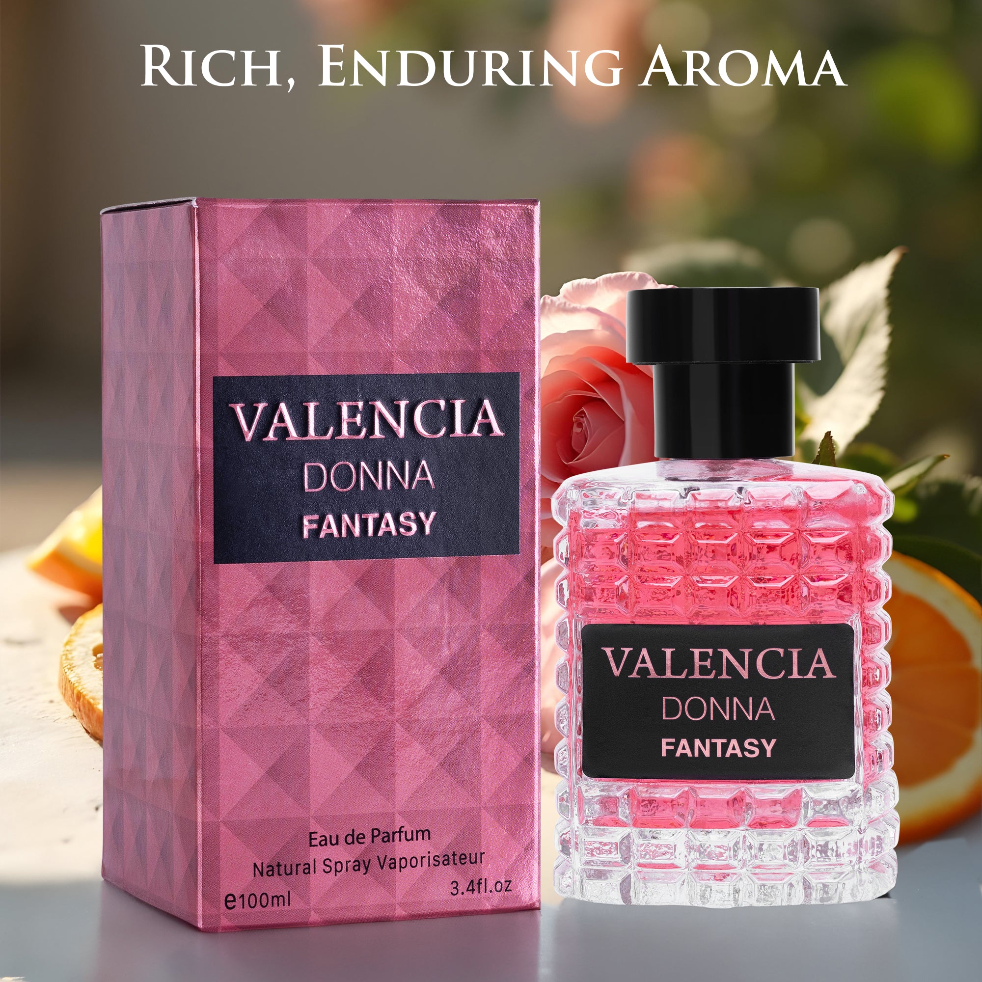 Valencia Donna Fantasy Fragrance Perfume For Women 3.4 oz - Exotic Floral & Citrus | NovoGlow