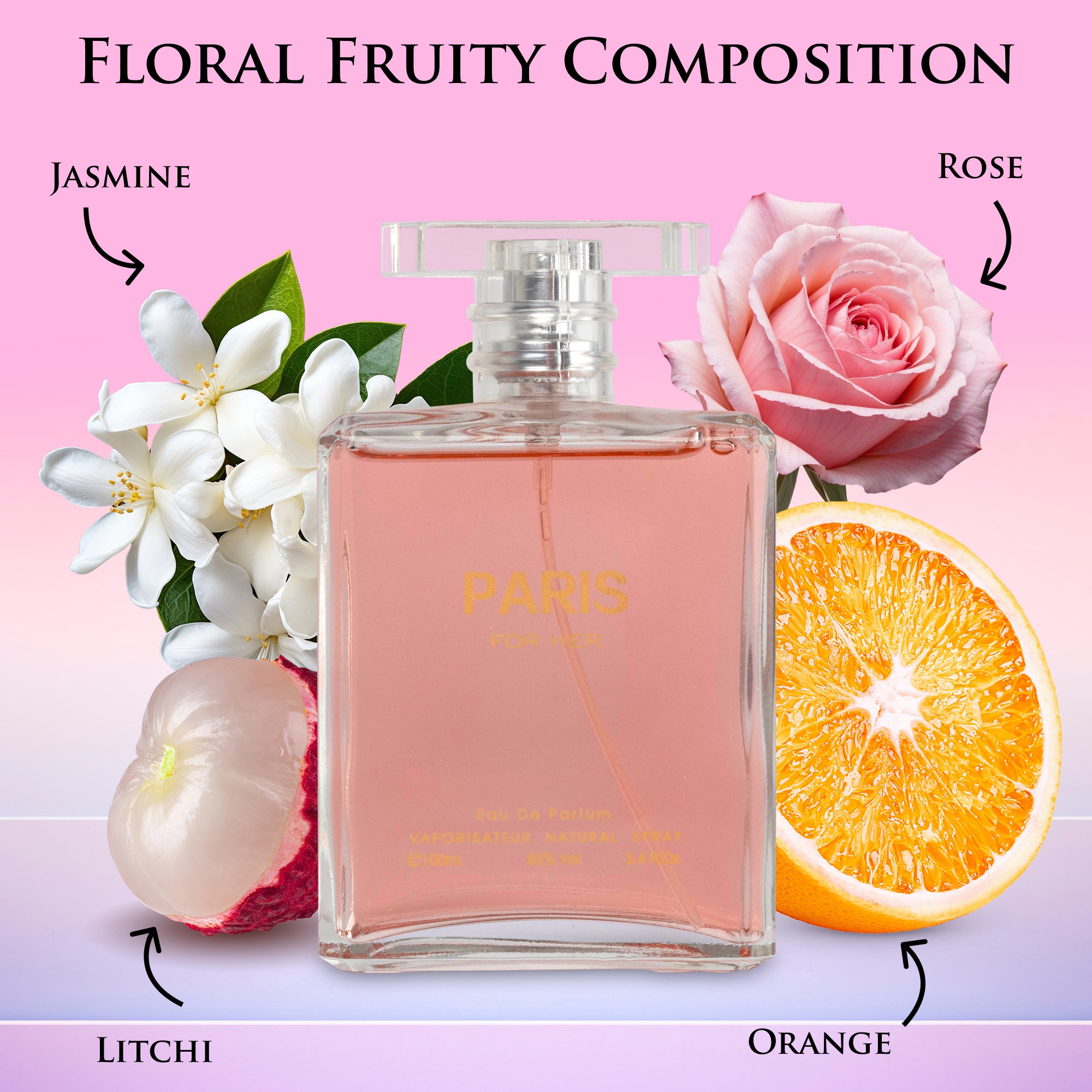 Paris For Her Perfume for Women 3.4 Oz – Sparkling Oriental Floral Scent | NovoGlow