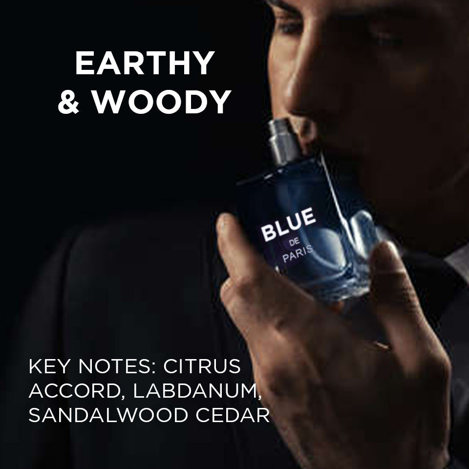 Blue De Paris Perfume for Men 3.4 oz – Earthy Woody Perfume | NovoGlow