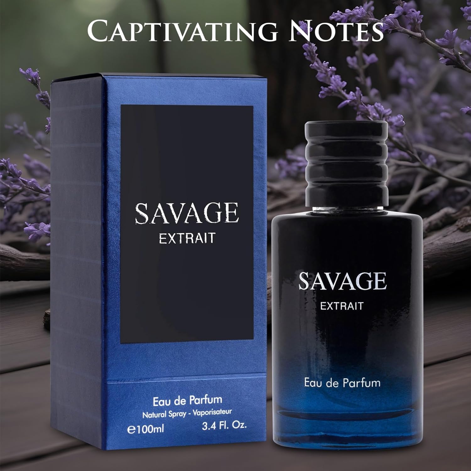 Savage Extrait Men’s Fragrance by NovoGlow - 3.4 oz Perfume | Warm, Spicy &amp; Seductive Scent | Long-Lasting Cologn