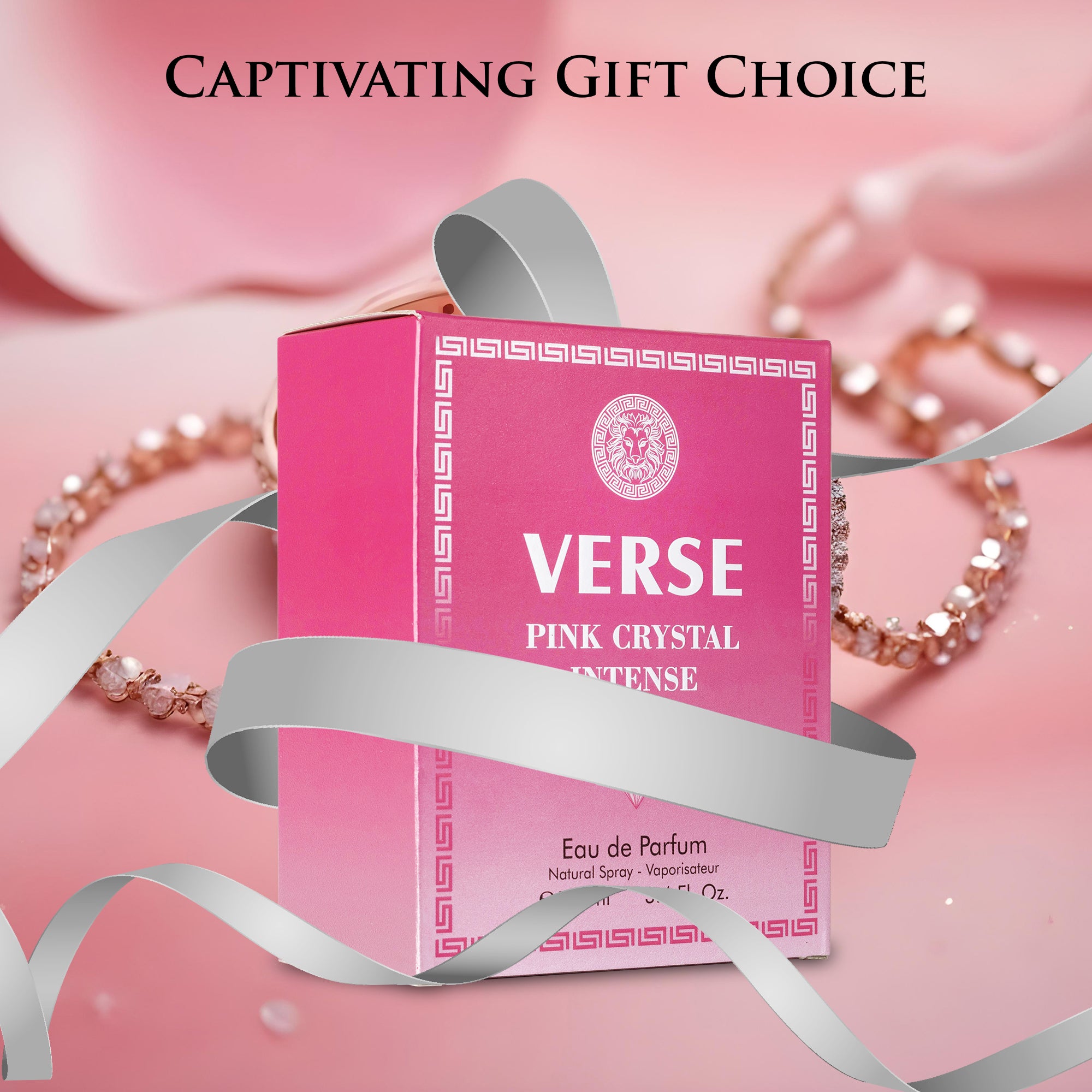 Verse Pink Crystal Intense by NovoGlow - 3.4 oz Perfume | Radiant &amp; Sophisticated Floral Scent | Long-Lasting Fragrance